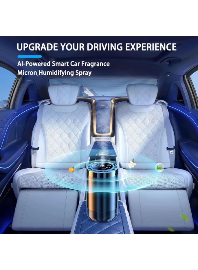 منتجات تنقية هواء السيارات الذكية مع مشчик النجوم، تجربة رائحة جديدة عن طريق التفحيم، كل زجاجة من العطر تدوم 4 أشهر، تشغيل/إيقاف ذكي، 3 أوضاع للتركيز، كولوني، أسود مات - Image 5